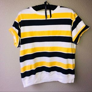 Yellow White Black Vintage Top